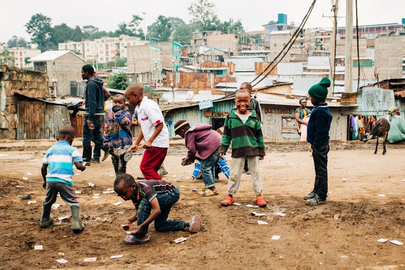 Children playing outdoors in Kenya
