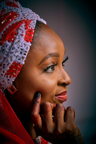 Portrait of a woman in a headscarf